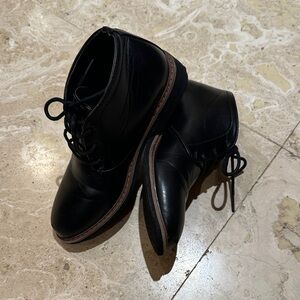 Black Leather Kid’s Shoes